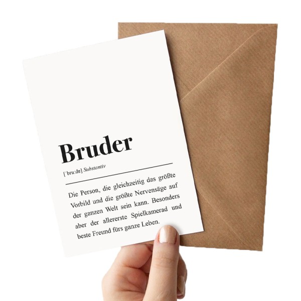 Grußkarte mit Umschlag: Bruder Definition