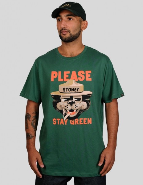 The Dudes T-Shirt, grünes T-Shirt mit "Stay Green" Aufdruck
