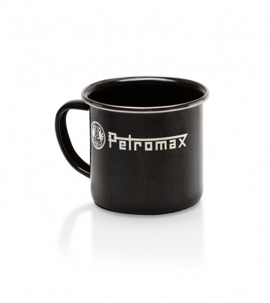 Petromax Emaille-Becher, schwarz mit Petromax Logo