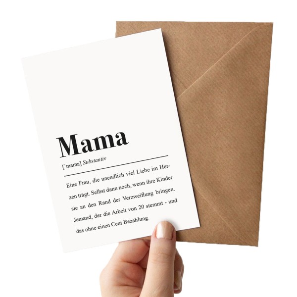 Grußkarte mit Umschlag: Mama Definition